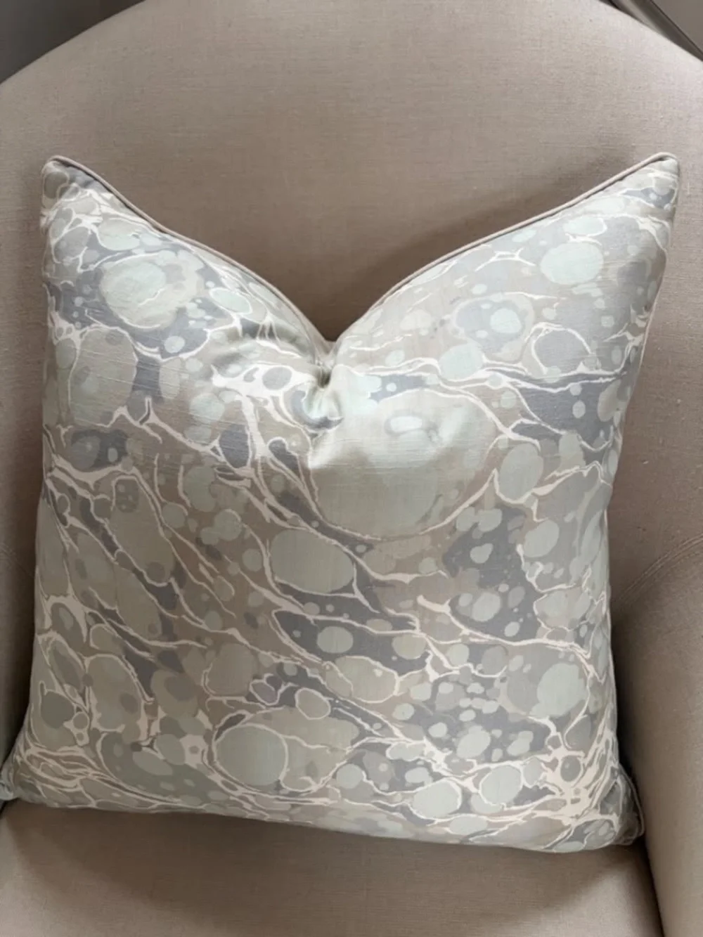 O.P. Jenkins printed pillow, 22x22